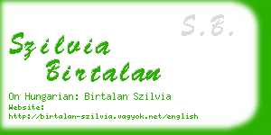 szilvia birtalan business card